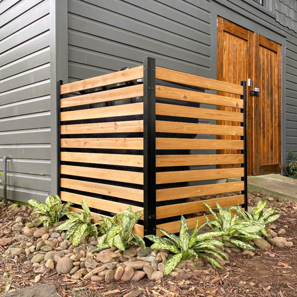 Enclo 3.5 ft. H x 3 ft. W Charleston Slatted Wood Privacy Screen Kit (2